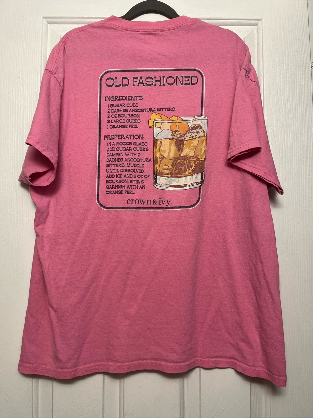 crown & ivy Pink 'Old Fashioned' Graphic Short-Sleeve Tee